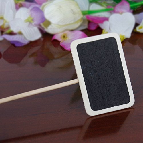 TOOGOO (R) 10 Stueck Mini Hoelzerne Tafel mit Sockel fuer Feste/ Partys — rechteckig - 8