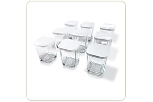 LITTLE BALANCE 8558 Zestaw 9 słoików na jogurt, 9 szklanych słoików 145 ml z zakrętką, do wszystkich deserów