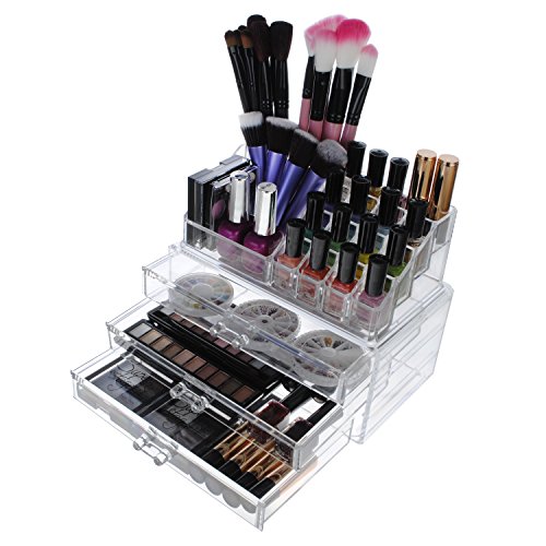 Acryl Kosmetik Organizer Make Up Aufbewahrung Kosmetikorganiser mit Schubladen 190x135x240mm - 5