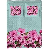 Devota&Lomba Colcha Bouti Almendro Cenefa Verde / Rosa Cama 90