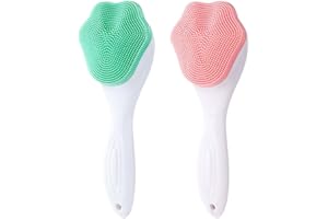 VQEOEOT 2 Pezzi Spazzola Pulizia Viso Silicone Morbido Pennello Pelle Scrubber Exfoliator Massaggiatore Anti-eta' Delicata Skin Care,Face Brush Cleansing, Pulizia Del Viso, Massaggiatore Viso