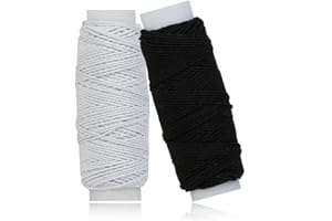 FULETOOYE 2PCS 30m Shirring Elastic for Sewing, Elastic Thread, Sewing Machine Shearing Stretch Cord for Sewing Machine Knitting Clothes Jewelly Making