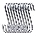 Produktbild TITECOUGO 10 PCS Quality 304 Stainless Steel Universal S Shaped Hanging Hooks Kitchen Spoon Pan Pot Hanging Hooks Hangers Multiple Uses (M-2)