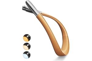 ENCLIZE LED-Leselampe für den Hals, Buchleuchte zum Lesen im Bett, 3 Helligkeiten einstellbar, leichtes, komfortables Design, Hände frei, langlebig, perfekt zum Basteln, Stricken, Camping, Gold Space Grau