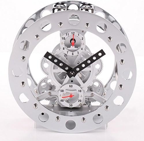 Bell/clock metal skeleton gear vibration alarm room clock clock , silver