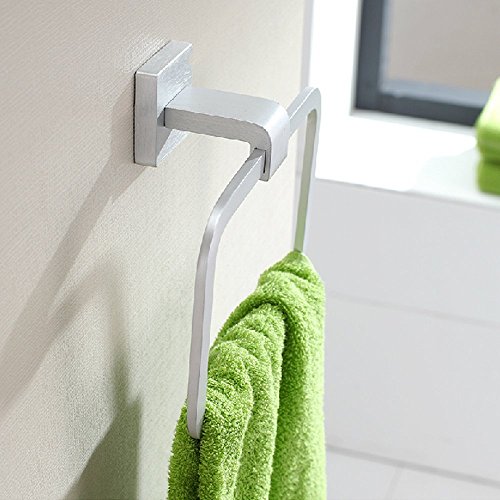 KES Handtuchring, Handtuchhalter aus mattem Edelstahl SOLID Aluminum, inklusive – Befestigungstechnik, A4280 - 2