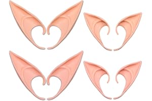 AniSqui Elf Ears Cosplay 12 cm i 10 cm, (4 pary lateksowych uszu Fairy Goblin), uszy elfów