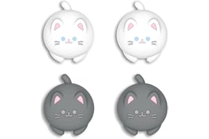 playvital Joystick Caps Kappen (4 Stück) für Nintendo Switch 2 (2025), Cute Silikon Thumbstick Grip Cover für Joy Con 2, Stick-Abdeckungen für Switch 2 Zubehör – Cutie Kitty