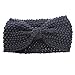 Crochet Flower Bow Knitted Headwrap Headband Hair Band (Dark Grey)