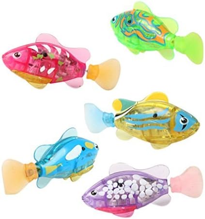 Kamoku101 Baby Bathtime Ducks Toys Bath Tub Toys Set Flashing Light Bath Toys Waterproof Night Light Ducks (1pcs swiming fish)