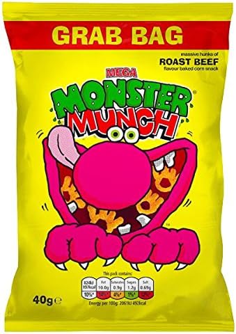 Mega Monster Munch Roast Beef Snacks 40g (Pack of 30 x 40g)