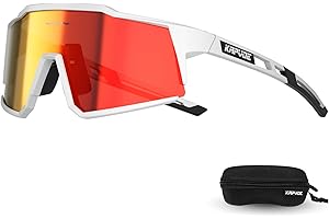 KAPVOE Lunette de Cyclisme Polarisées Homme Femme 1 lentille ou 4 lentilles interchangeables Tr90 Cyclisme Lunette VTT K9022