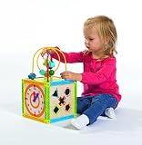 Eichhorn 100002235 – buntes Holz-Spielcenter, 20x20x36 cm – Motorik -inklusive Motorikschleife, Uhr, Motorikspiel, Drehspiel und 5 Steckbausteine - 6