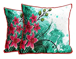 DreamVio Jute Exclusive Decorative Throw/Pillow Covers, Cushion Covers for Living Room, Bed Room, Sofa,Chairs Pack/Set of 2 (Multicolour, Size 24 x 24 Inches)