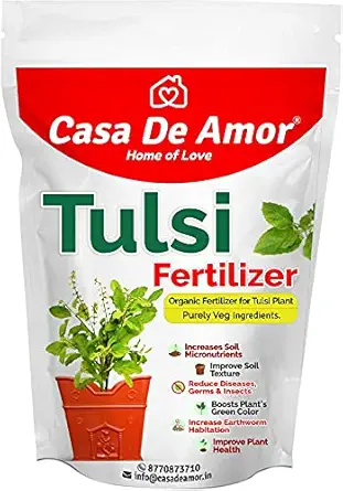 Casa De Amor Organic Tulsi Essential Fertilizer for Tulsi Plant in Balcony, Terrace & Home Gardening, 900 Grams