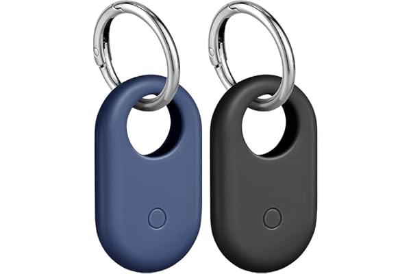Ainiv 2 Pcs Protection en Silicone Antichoc Compatible avec Samsung Galaxy SmartTag 2, Anti-Rayures Portable Silicone Localisateur avec Porte-Clés pour Portefeuille Sac à Dos Animal de Compagnie