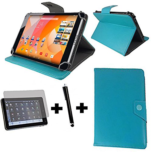 3er Set - Odys Cosmo Win 9 / 22,6 cm / 8,9 " Tablet Pc Tasche + touch Stift + Schutzfolie - 8 Zoll Türkis 3 in 1