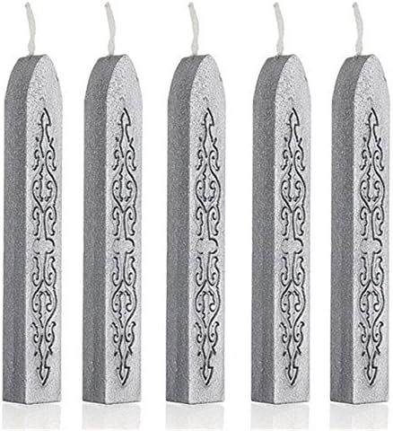 COFCO 5Pcs Sealing durable nice candel Seal Wax Sticks Wicks (silver)