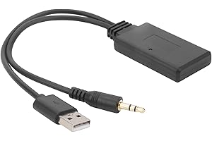 Aramox samochodowy odbiornik Bluetooth, port USB 3,5 mm AUX + 5 V/12 V, bezprzewodowy odbiornik Bluetooth 5.0, odtwarzacz muzyczny, złącze adaptera audio