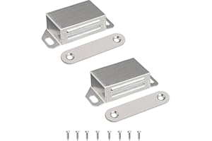 Magnetschnäpper Schranktür Magnet - LOOGI Magnetverschluss Türmagnete Türschließer Türmagnet Möbelmagnet, Edelstahl 10KG Stark Schrankmagnete für Schranktüren Schubladen Balkontür Möbel (2 Stück)
