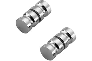 NUZAMAS Satz von 2 304 Edelstahl-Duschwand-Türgriffen, runder Türgriff mit Rücken an Rücken, Türknauf-Ersatz poliert