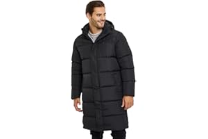 Spindle Mens Padded Winter Coat Zipped Hooded Puffer Double Layer Jacket Warm Outerwear Storm Cuffs Zip Chest Pocket + Inner Pocket