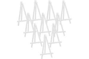 CRAFFANCY Mini cavalletto in plastica, 20 pezzi, bianco, da tavolo, per pittura, foto, biglietti, inviti, menù