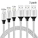 Produktbild aceyoon Lightning Kabel Set 3 Pack (0.25m+0.5m+1.2m) 8Pin Nylon flexibel USB 2.0 iPhone Verlängerung Cabel Adapter 2.4A Strom Apple Extension Lade-Datenkabel für iPhone 7 Plus 6 6S Plus iPad Powerbank