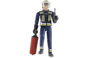 bruder 60100 - Strażak z akcesoriami - 1:16 Figurka zabawka, Człowiek, ludzik, zestaw figurek, wóz strażacki, interwencja
