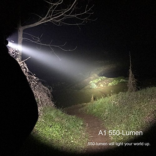 Atactical A1 Taschenlampe Praktische LED Taschenlampe, Superhell 550 Lumen Cree LED, IPX7 Wasserfest, 5 Einstellungen Low/Mid/High/Trubo/Strobo für Campen, Wandern, Fahrradfahren und Notfälle - 7