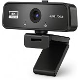 veorkide Webcam 4K UHD - 8MP Autofocus PC Camera with Anti-Noise Microphone | Support 360&deg; Swivel Adjustable Webcam Supports