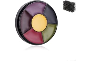 Mysense 6 Color Bruise Wheel Special Effects SFX Zombie Makeup Kit Halloween Professional Non Toxic Face Body Paint Oil Sfx Makeup Set with Sponge