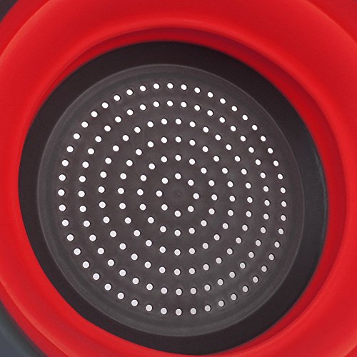 Faltbarer Seiher HanSemay Zusammenlegbares Silikon-Sieb Safe und Durable.Includes 2 Größe große 11,5 und 9,5 Zoll. (Red) - 8