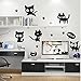 Produktbild Wopeite Wandaufkleber Toilettendeckel Aufkleber Black Cat Decals Removable DIY Dekoration Pet Katzen Liebe Familie f¨¹r Baby Kids Kinderzimmer Zimmer K¨¹che Wohnzimmer Schlafzimmer Badezimmer