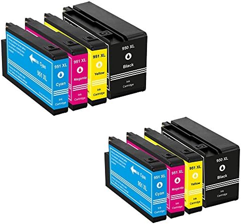 VIVINK 8 Pack Replacements for HP 950XL 951XL High Capacity Printer Ink Cartridges Fit Officejet Pro 8600 8100 8625 251dw 276dw