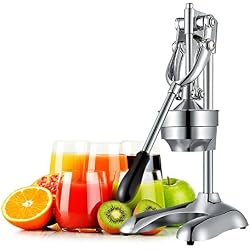 OZAVO Presse-agrumes Manuel | Extracteur de Jus | Presse-citron | Jucier | Jucier Manual | Moteur Silencieux | Centrifugeuse Fruits et Légumes | Sans Eplucher | Riche en nutrition | 304 Inox