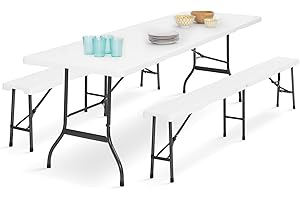 ProBache - Table Pliante d'appoint Portable 180 CM et 2 bancs Pliables pour Camping ou réception