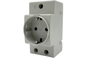 RASMACOR | Presa Schuko da incasso per guida DIN | Spina Schuko 16A 220V | 3 moduli in quadri elettrici