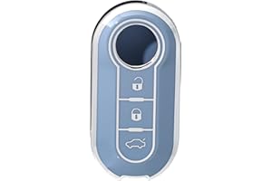 OFFCURVE Custodia Chiavi Auto Guscio Chiave, Cover Chiave Copri Chiavi Telecomando 3 Tasti Adatto per Fiat 500 Lancia Punto Panda Ypsilon Delta Grande Bravo Musa Piega Flip