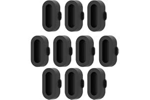Junerain Lot de 10 cache-ports de chargement anti-poussière pour Garmin Fenix 7 7S 7X 6 5 5X Venu 2, Noir