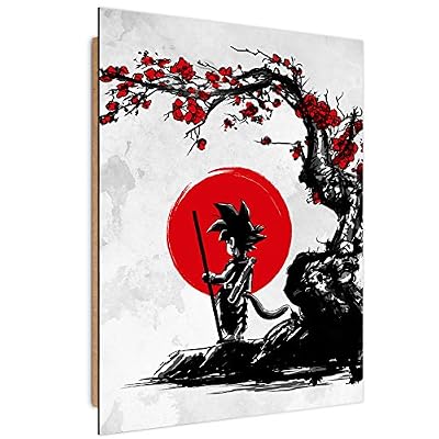 Feeby. Tableau - 1 Partie - 40x60 cm, Décoration Murale Image Imprimée Deco Panel, Saiyan Under The Sun - DDJVigo, Anime, Gris