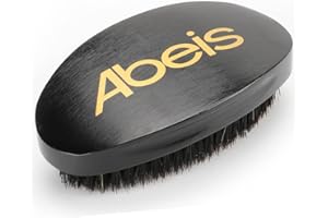 Abeis 360 Wave Brush - Beech Wooden Handle Wave Brush With 100% Medium Soft Boar Bristle - Hair Brush For Wave Hair(Black)