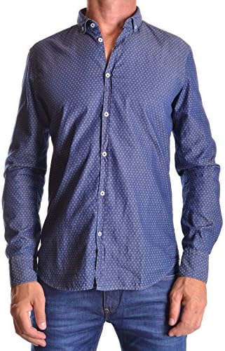 Manuel Ritz Men's Mcbi325005o Blue Cotton Shirt
