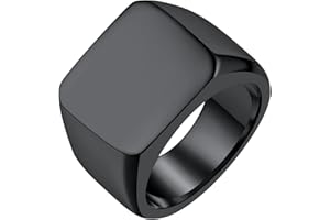 FindChic Anello uomo in acciaio inossidabile 316L, stile quadrato, anello quadrato, anello oro/nero/grigio/argento misura 14,5-32,5 regalo di ricordo per uomo， confezione regalo