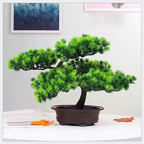 jianbo Kunstpflanze Pflanze,Japanischer Feng Shui Pinien ,Feng Shui Lucky Deko,Kunstbaum ,Höhe ca. 20 cm ,GrüN, #39 - 7