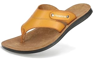 Harssidanzar Flip Flops für Herren, bequeme Vintage-Zehensandalen, leichte Sommer Strand Sandalen KM216