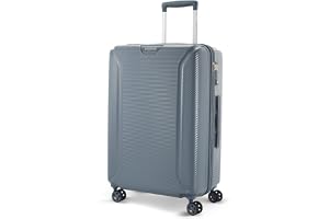 American Tourister Robotech|Medium Size Check-in Spinner Trolley Bag (67 cm)|360° 8 Wheel Travel Luggage|Hard Case Polycarbonate (PC) Suitcase|Recessed TSA Lock|Cadet Blue