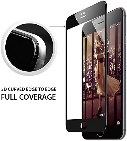 3D Screen Protector for iPhone 8, [Full Glass] Bearshifu Full Coverage [3D Curved] Tempered Glass Screen Protector, Ultra Thin Anti-scratch Edge to Edge Protector Cover for iPhone 8 (Black)