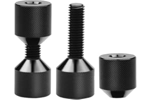 KLOVA Juego de pasadores de Dos Orificios de 1-1/8, práctico Pasador de alineación de Brida de 2 Orificios de construcción de Aluminio 6061, Acabado de óxido Negro anodizado