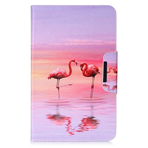 Samsung Galaxy Tab A 10.1 T580 Ledertasche Smart Cover,Samsung Galaxy Tab A T580 Hülle,Ekakashop Ultradünn Fashion Bunt Zwei Flamingos Muster Painting Flip Cover im Bookstyle Kunstleder Schutzhülle Magnetverschluss PU Leder Schale Ständer Hülle Case TPU Innere Tasche Etui mit Magnetverschluss Wallet Kreditkarte Card Holder Slot für Samsung Galaxy Tab A SM-T580 SM-T585 10.1 Zoll + 1x Kostenlos Ständer (Farbe zufällig) - 2